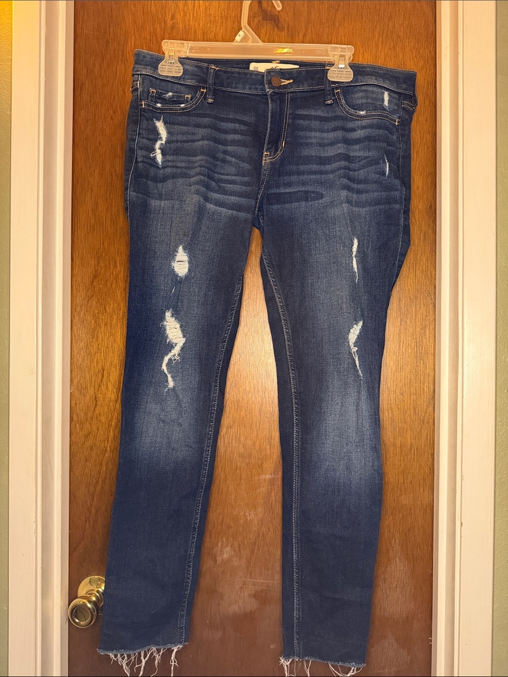 Hollister Dark Blue Distressed Skinny Jeans
